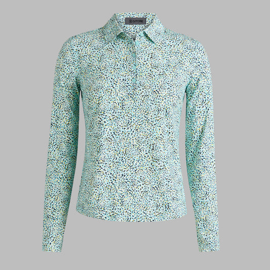 FIREWORKS SILKY TECH NYLON LONG SLEEVE POLO | G/FORE New