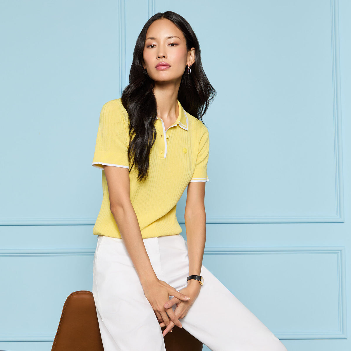 RIBBED KNIT SWEATER POLO | G/FORE