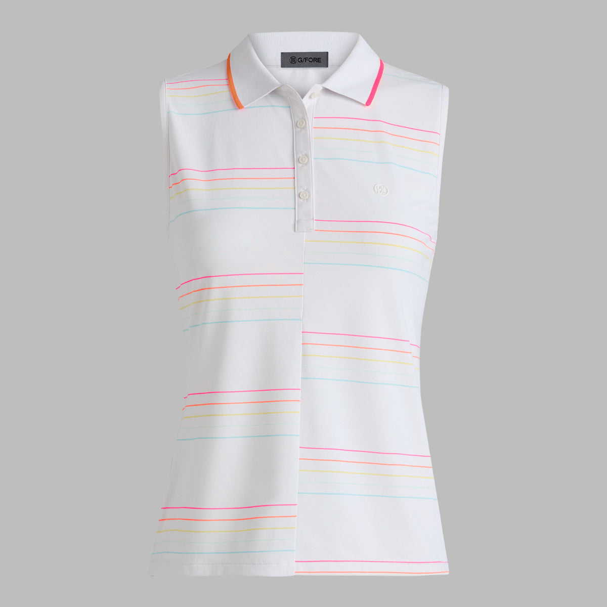 OFFSET STRIPE TECH PIQUÉ SLEEVELESS POLO | G/FORE Outlet