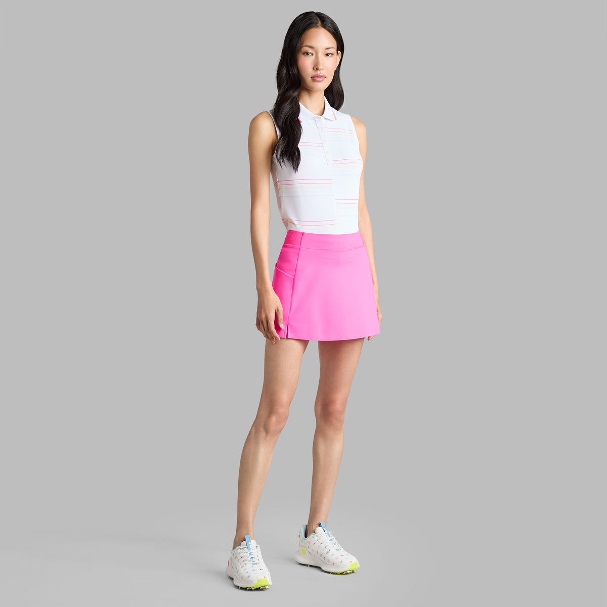 OFFSET STRIPE TECH PIQUÉ SLEEVELESS POLO | G/FORE Outlet