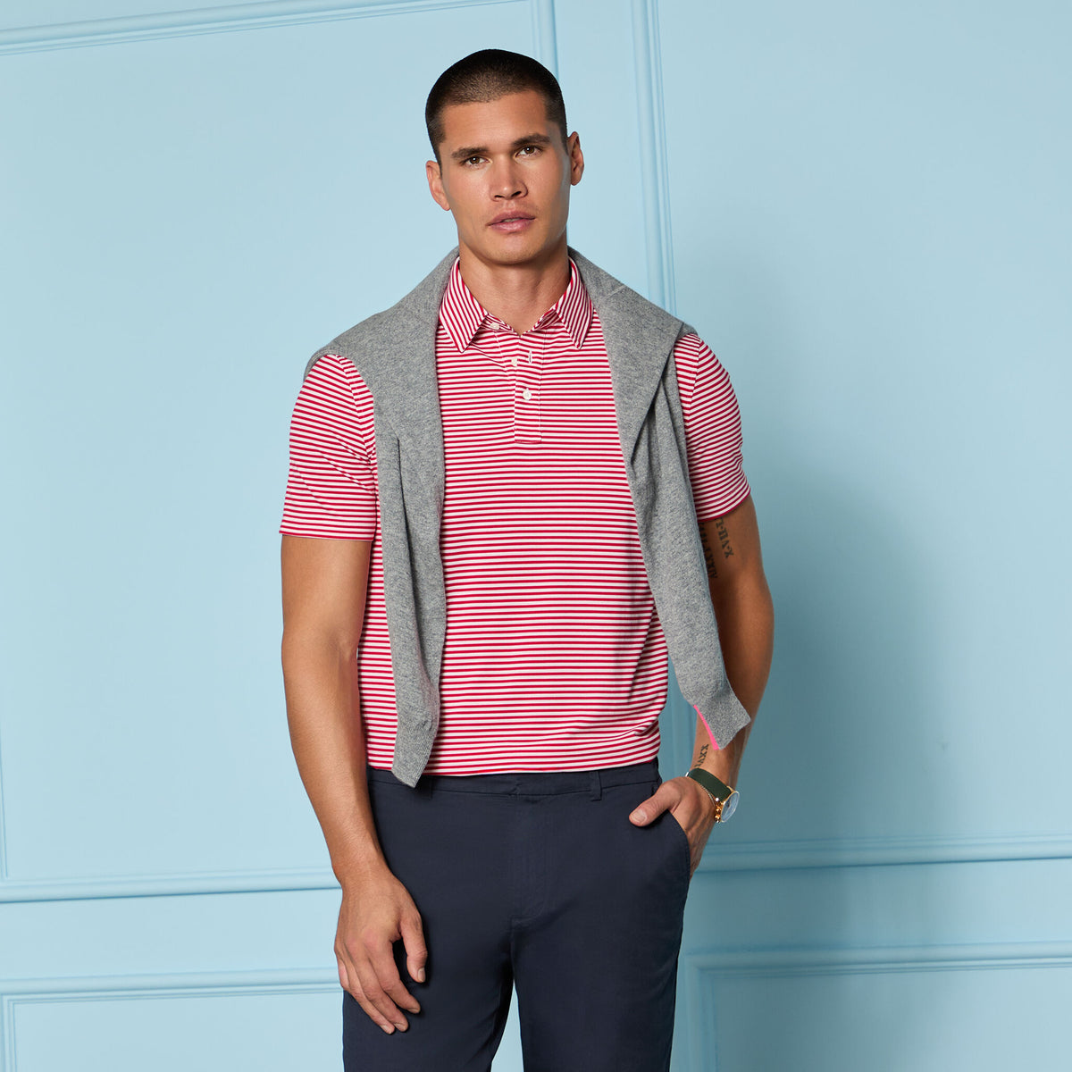 ALL PLAY STRIPE STRETCH KNIT POLO | G/FORE Near me