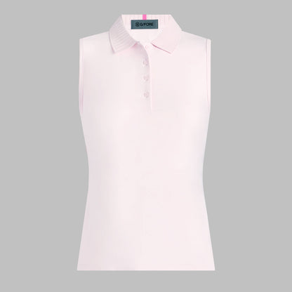 PLEATED COLLAR SILKY TECH NYLON SLEEVELESS POLO | G/FORE