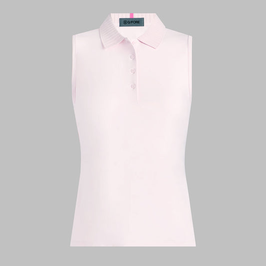 PLEATED COLLAR SILKY TECH NYLON SLEEVELESS POLO | G/FORE