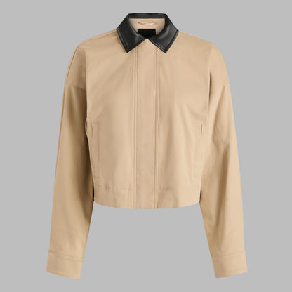 LTD RELEASE LEATHER COLLAR TRI-COTTON CROPPED JACKET | G/FORE New