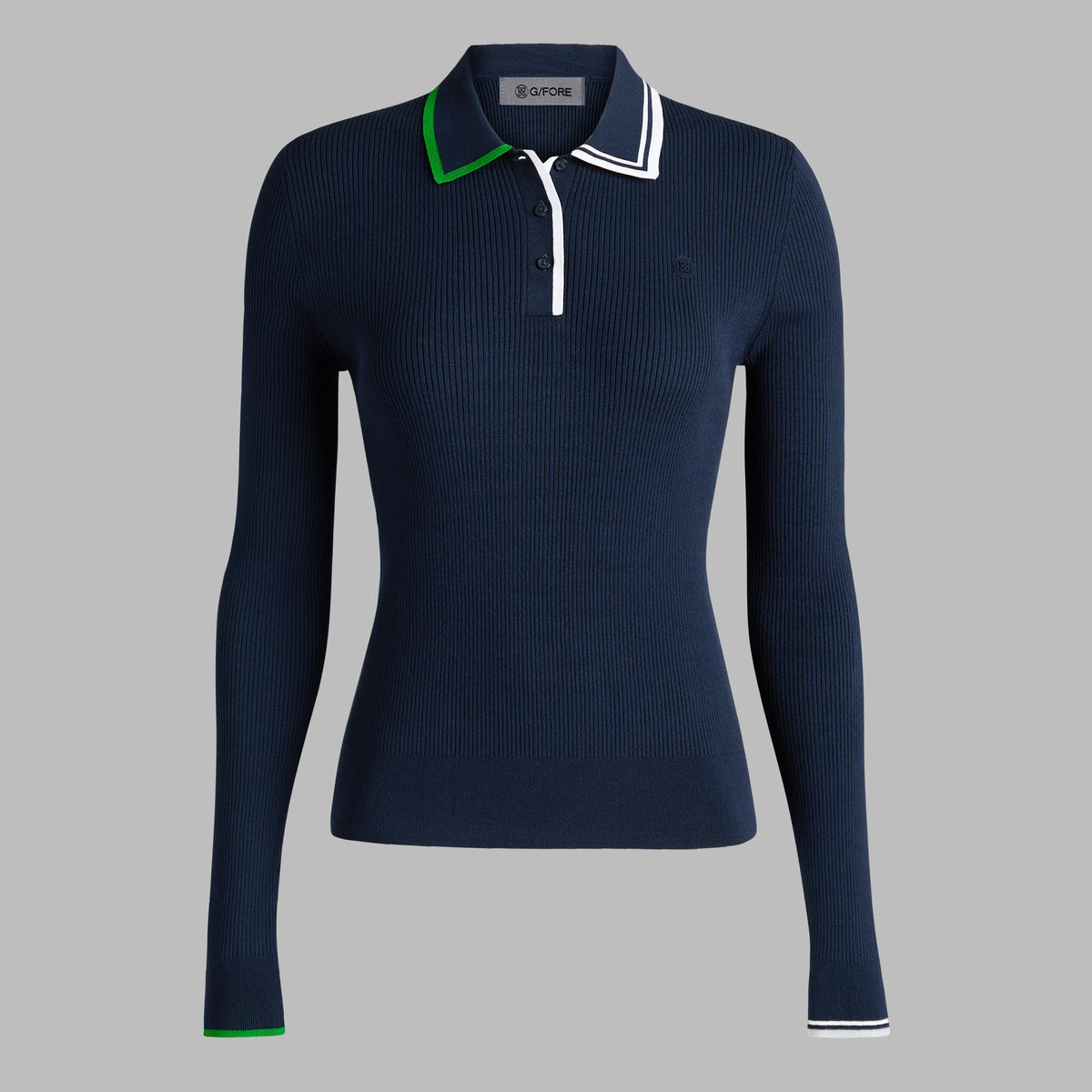 VISCOSE BLEND LONG SLEEVE KNIT POLO | G/FORE Near me