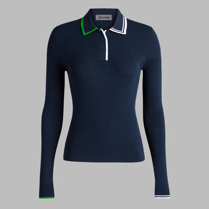 VISCOSE BLEND LONG SLEEVE KNIT POLO | G/FORE Near me