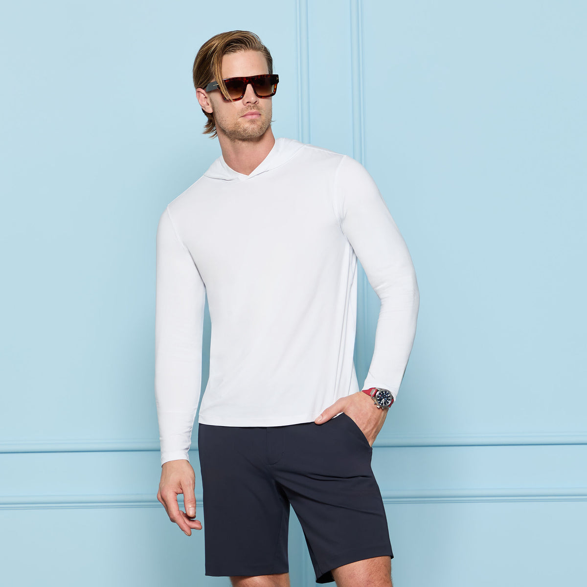 MÉLANGE ICE NYLON HOODIE |PULLOVERS & QUARTER-ZIPS |G/FORE | G/FORE US