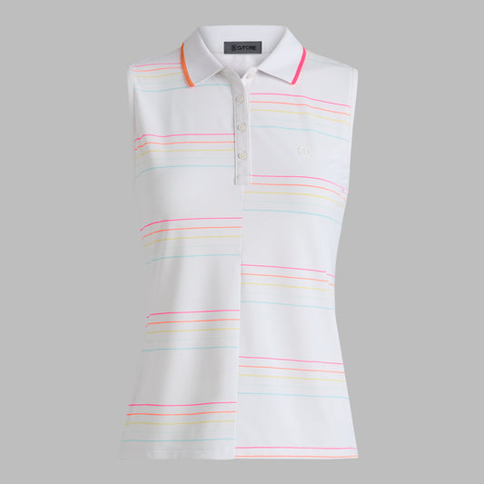 OFFSET STRIPE TECH PIQUÉ SLEEVELESS POLO | G/FORE sale
