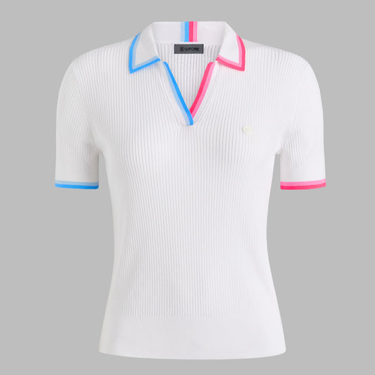 JOHNNY COLLAR COTTON BLEND RIB POLO | G/FORE For Sale