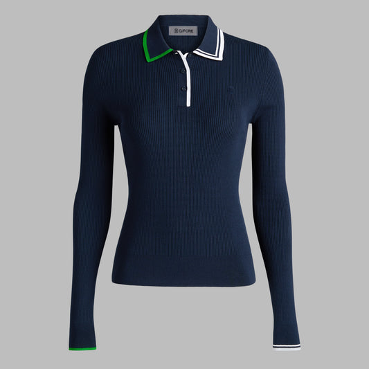 VISCOSE BLEND LONG SLEEVE KNIT POLO | G/FORE US