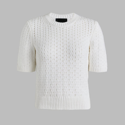 LTD RELEASE VILLA COTTON BLEND CROPPED SHORT SLEEVE SWEATER | G/FORE New