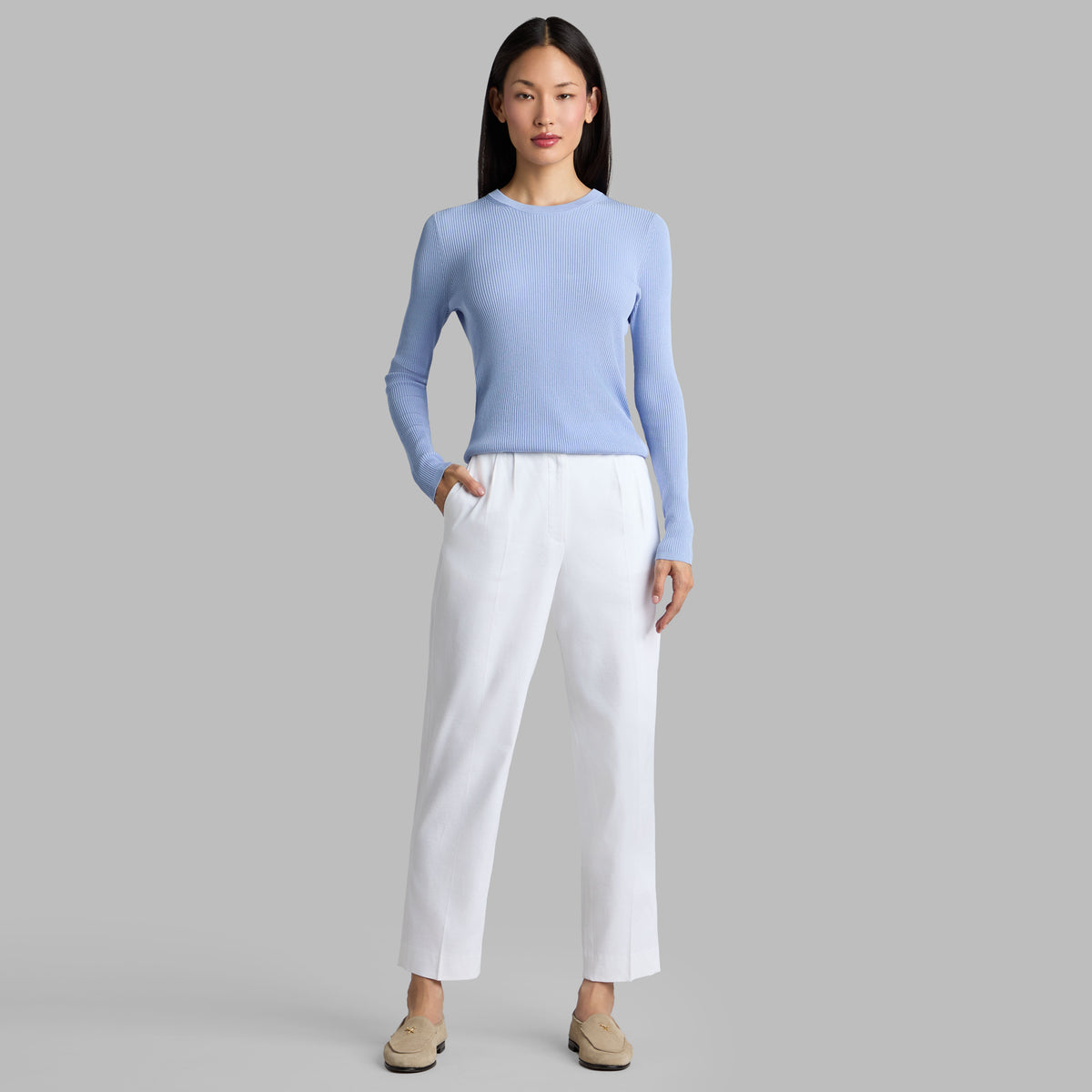 LTD RELEASE LINEN CROPPED PLEATED TROUSER | G/FORE US
