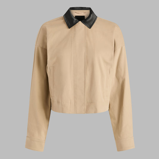 LTD RELEASE LEATHER COLLAR TRI-COTTON CROPPED JACKET | G/FORE Online