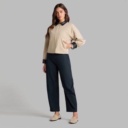 LTD RELEASE LEATHER COLLAR TRI-COTTON CROPPED JACKET | G/FORE Online