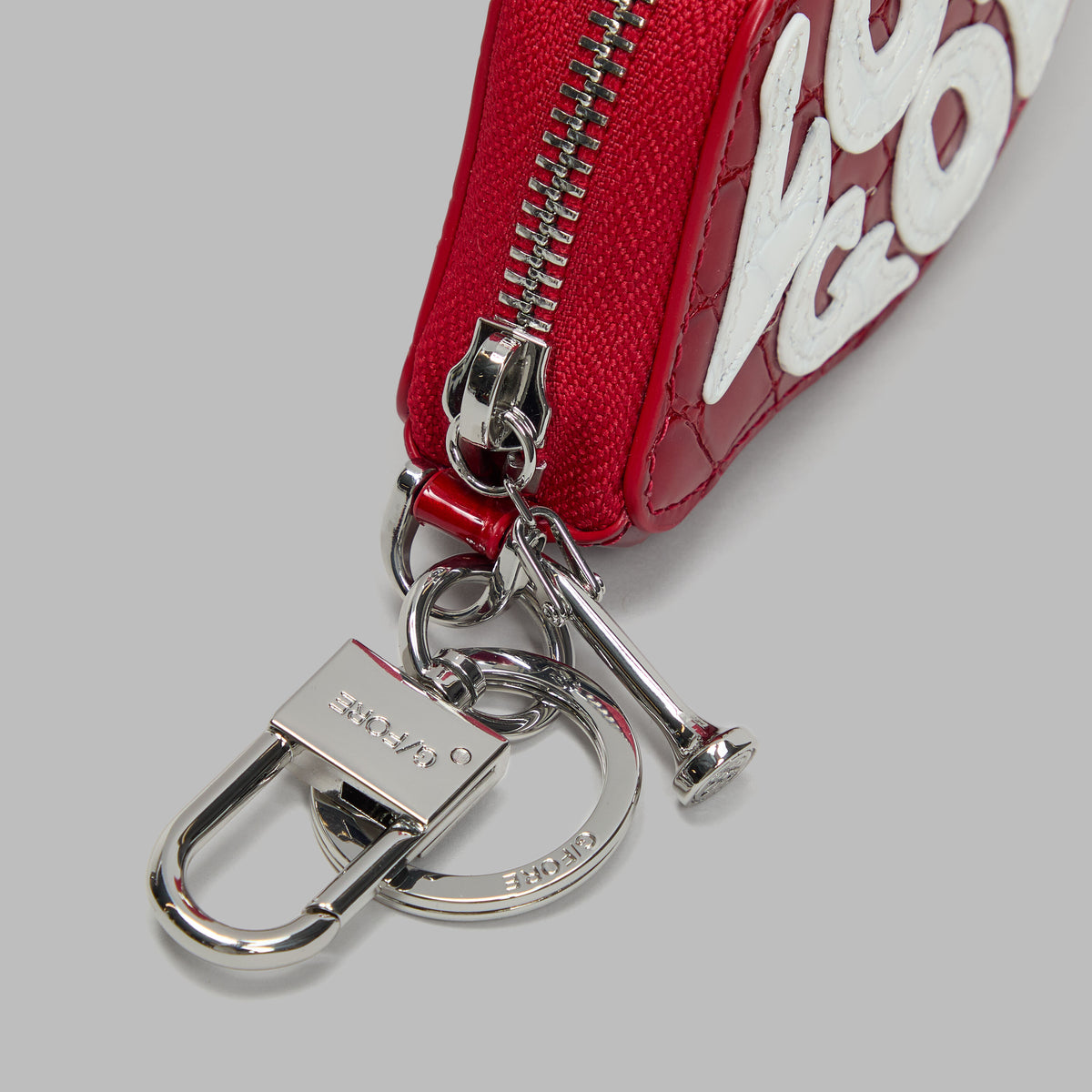 LOVE G CROC-EMBOSSED LEATHER COIN PURSE KEYCHAIN | G/FORE